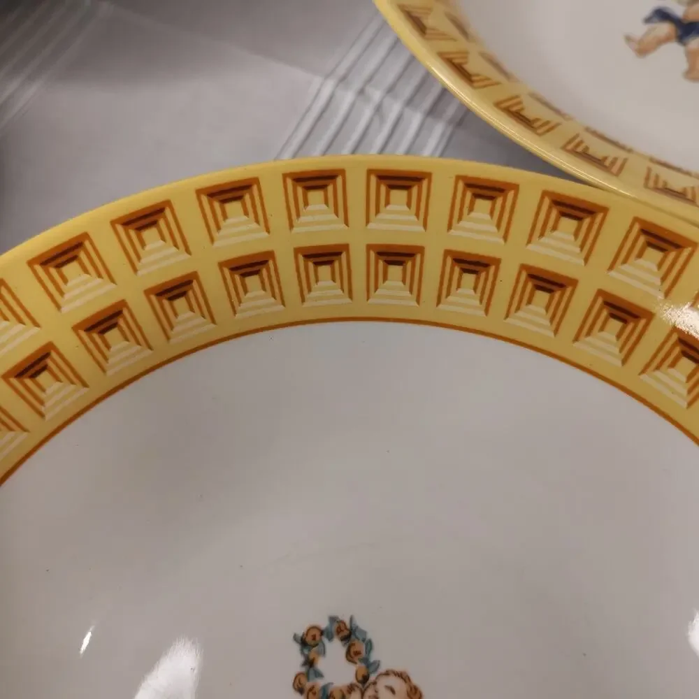 Fitz and Floyd Habitat American Cherub Set of 5 Soup Cereal Bowls 7 3/8